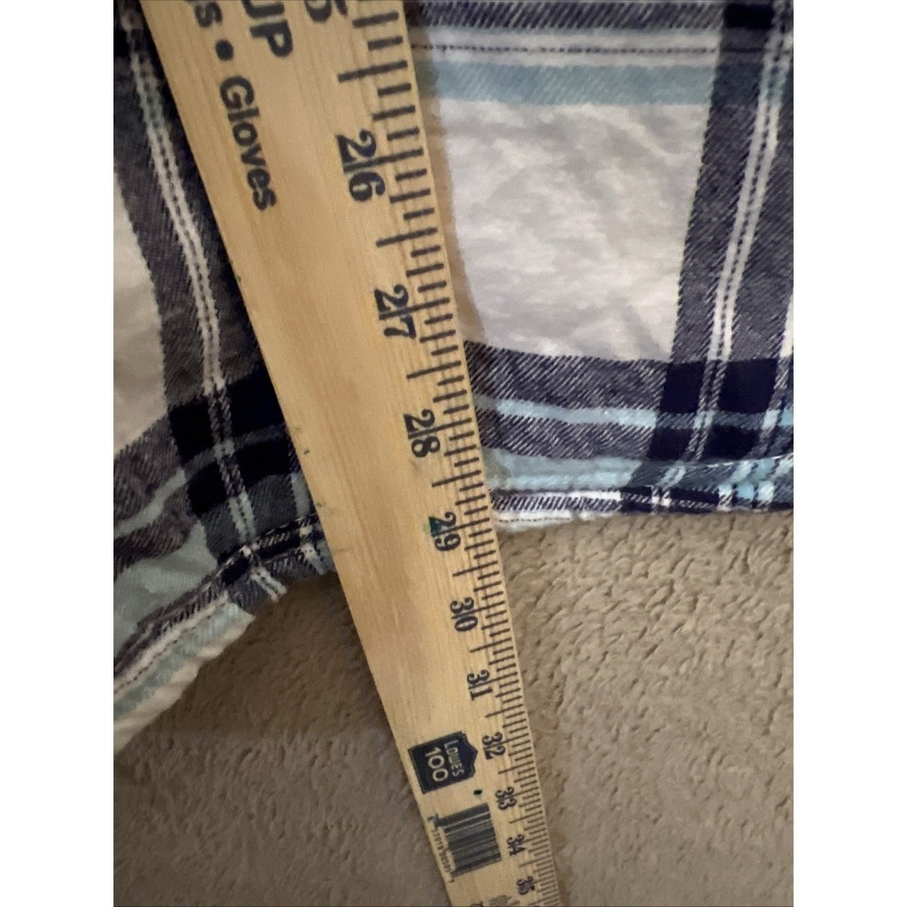 Boston Traders Hooded Shacket Blue White Plaid Flannel Women's Fleece Lined - Picture 7 of 7